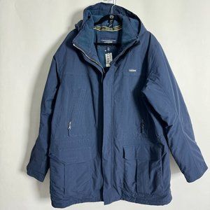 NEW LANDS' END NAVY BLUE STADIUM WATERPROOF INSULATED SQUALL JACKET COAT S M XL